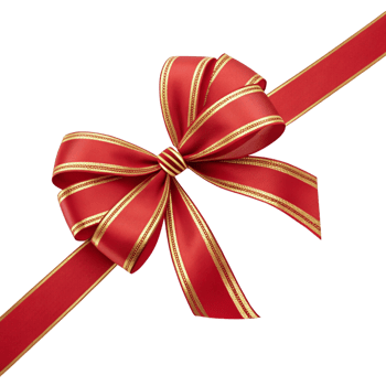 Elegant Red and Gold Ribbon Bow on Black Background, Festive Decoration, Gift Wrapping, Holiday Present png