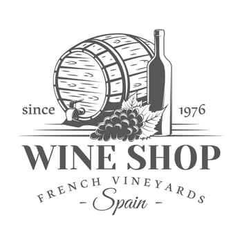 Wine shop logo isolated on white background vector