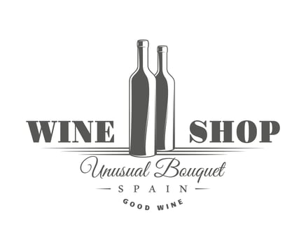 Wine bottle logo isolated on white background vector