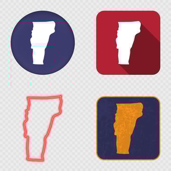 Vermont State Map Icons Collection vector