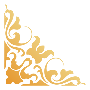 Elegant Vintage Gold Corner, Ornamental Design for Black Background Cards png