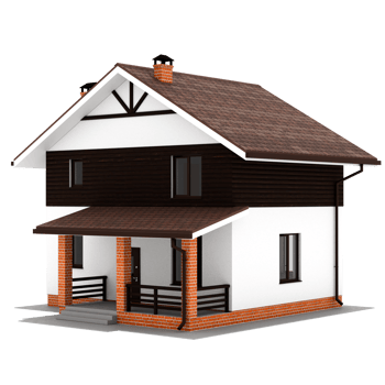 Render modern suburban house with transparent background png