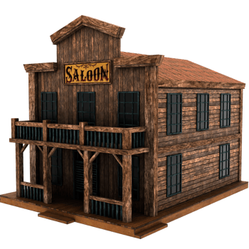 Render old west saloon with transparent background png