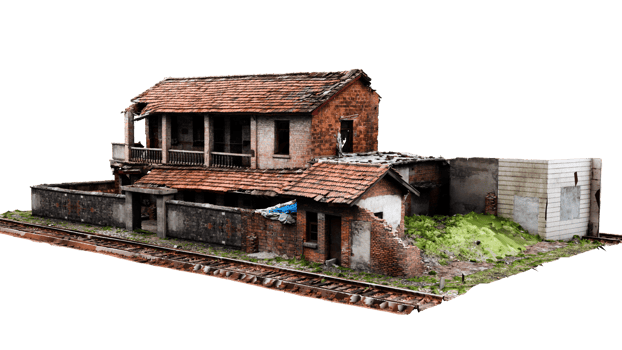 Render abandoned house with transparent background png