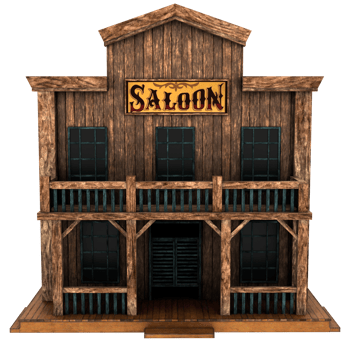 3d render old west saloon with transparent background png
