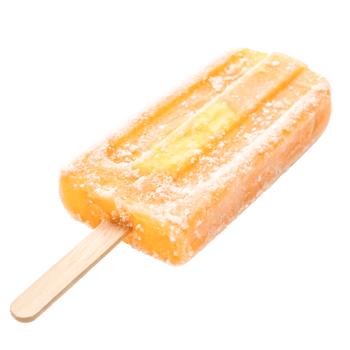 Delicious Orange Ice Pop on Wooden Stick, Summer Frozen Treat, Refreshing Dessert png