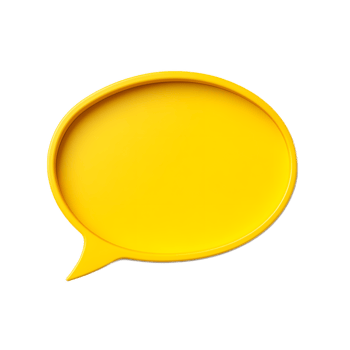 Vibrant Yellow Speech Bubble on Transparent Background for Communication and Messaging Concepts png