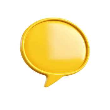 Blank Yellow Speech Bubble Transparent Image on White Background png