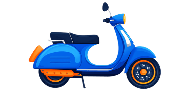 Vibrant Retro-Styled Electric Scooter for Urban Commuting png