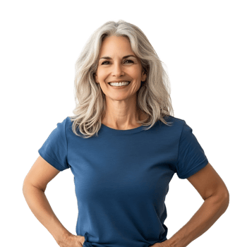 Vibrant Senior Woman with Healthy Glowing Skin Exuding Confidence and Positivity png