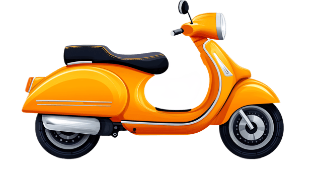 Vibrant Orange Scooter Motorcycle for Urban Commuting and Transportation png