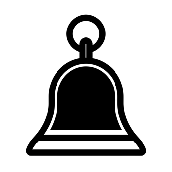 Bell Black Outline Icon on Transparent Background png