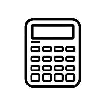 Calculator Black Outline Icon on Transparent Background png