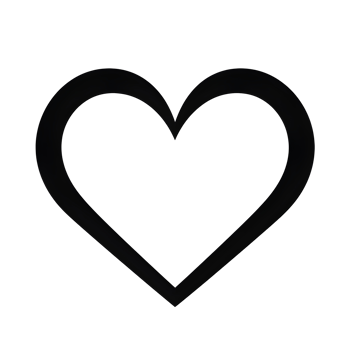 Heart Black Outline Icon on Transparent Background png