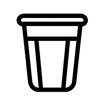 Trash Can Black Outline Icon on Transparent Background png