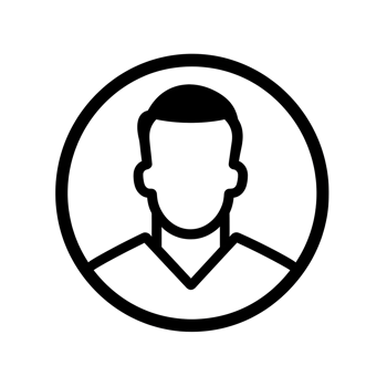 User Profile Black Outline Icon on Transparent Background png