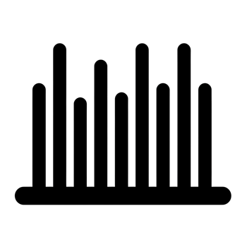 Bar Chart Black Outline Icon on Transparent Background png