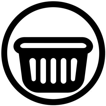 Shopping Basket Black Outline Icon on Transparent Background png