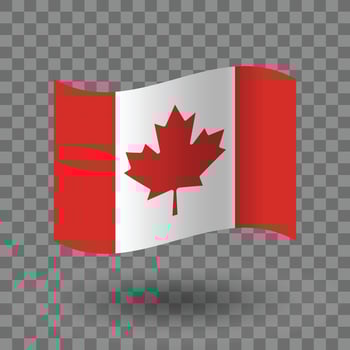 Canada wavy flag. Flag of Canada symbol icon vector
