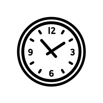 Clock Black Outline Icon on Transparent Background png
