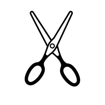 Scissors Black Outline Icon on Transparent Background png