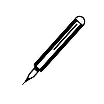 Fountain Pen Black Outline Icon on Transparent Background png