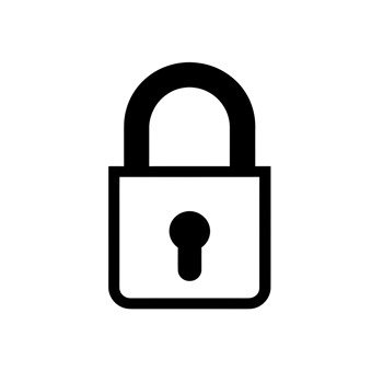 Padlock Black Outline Icon on Transparent Background png