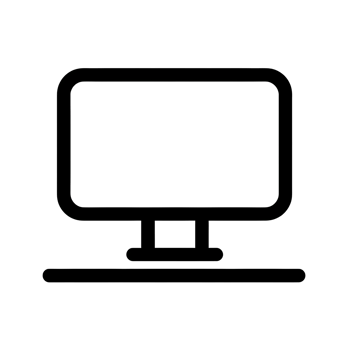 Computer Monitor Black Outline Icon on Transparent Background png
