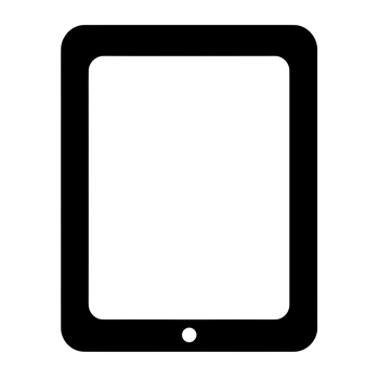 Digital Tablet Black Outline Icon on Transparent Background png