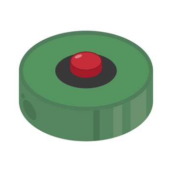 Green Land Mine Icon. vector