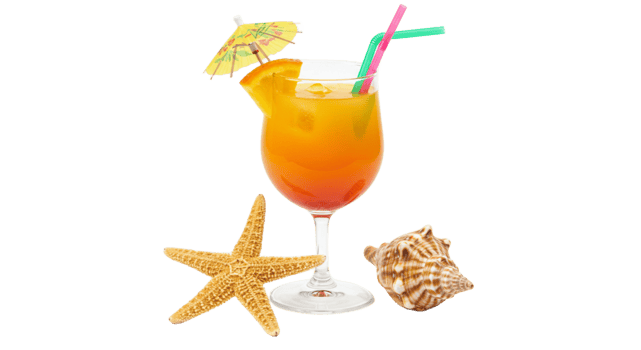 Beach cocktail on transparent background png