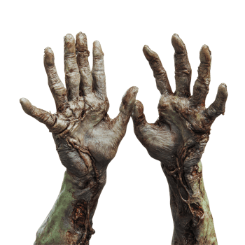 Zombie hands reaching up against a Transparent background in a spooky horror themed design, Zombie Hands Up on background png