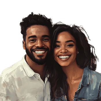 Smiling couple enjoying a joyful moment together in a casual setting, Portrait a Smiling Couple png