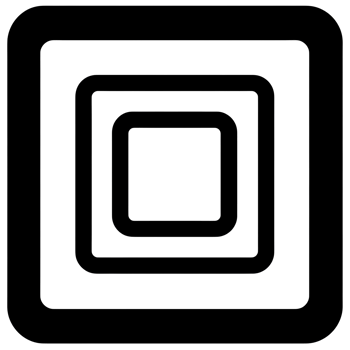 Concentric Squares Black Outline Icon on Transparent Background png