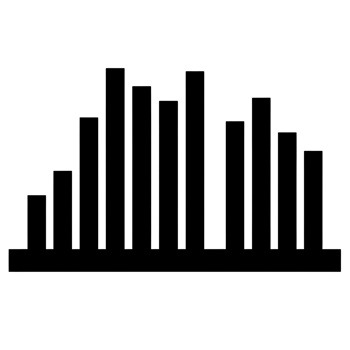Bar Graph Black Outline Icon on Transparent Background png