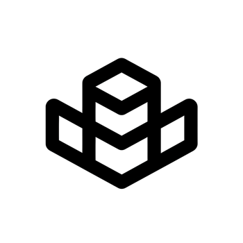 Stacked Boxes Black Outline Icon on Transparent Background png