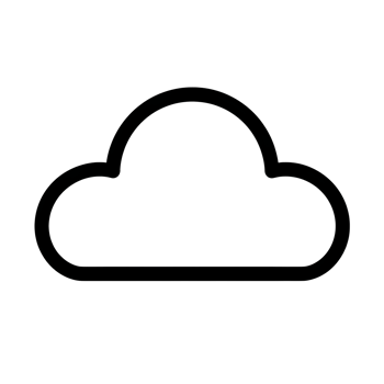 Fluffy Cloud Black Outline Icon on Transparent Background png
