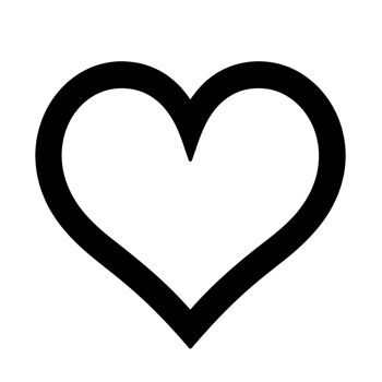Love Heart Black Outline Icon on Transparent Background png