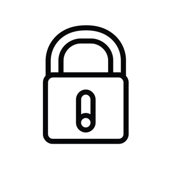 Secure Lock Black Outline Icon on Transparent Background png