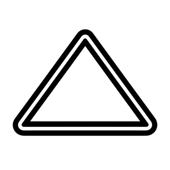 Warning Triangle Black Outline Icon on Transparent Background png