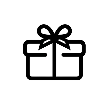 Gift With Ribbon Black Outline Icon on Transparent Background png