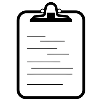 Office Clipboard Black Outline Icon on Transparent Background png