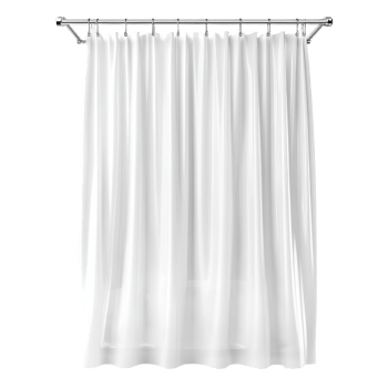 Elegant white shower curtain isolated on a Transparent background for bathroom decor inspiration, Curtain shower isolated on background png