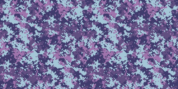 Abstract purple and blue digital camouflage pattern. Perfect for fashion, textiles, or website backgrounds. Subtle yet striking, this design offers a unique blend of texture and color. vector