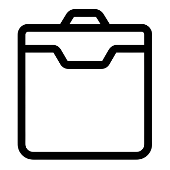 Backpack Black Outline Icon on Transparent Background png