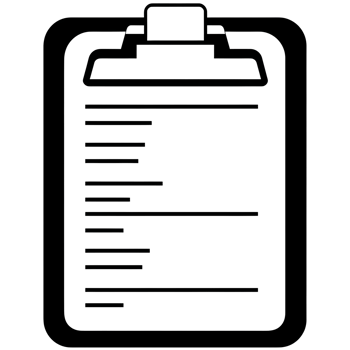 Clipboard With List Black Outline Icon on Transparent Background png