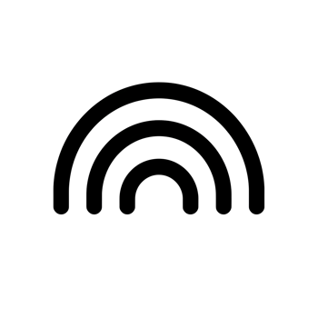 Rainbow Black Outline Icon on Transparent Background png