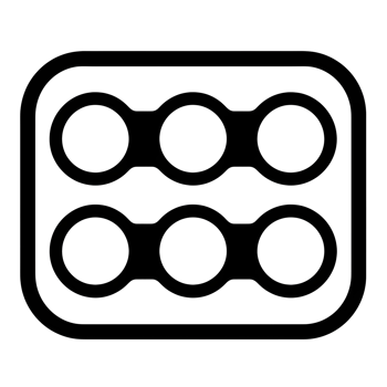 Blister Pack Black Outline Icon on Transparent Background png