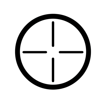 Crosshair Black Outline Icon on Transparent Background png