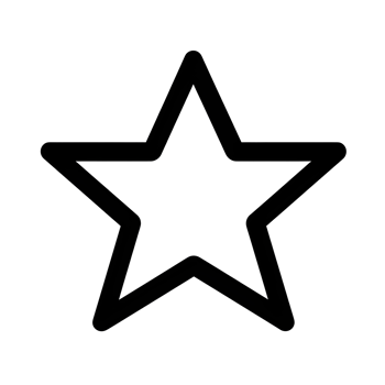 Five Pointed Star Black Outline Icon on Transparent Background png